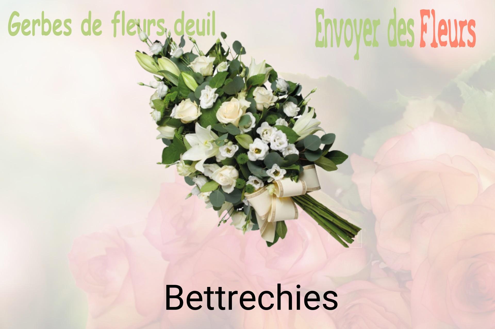Gerbe de fleurs de deuil livrée à Bettrechies